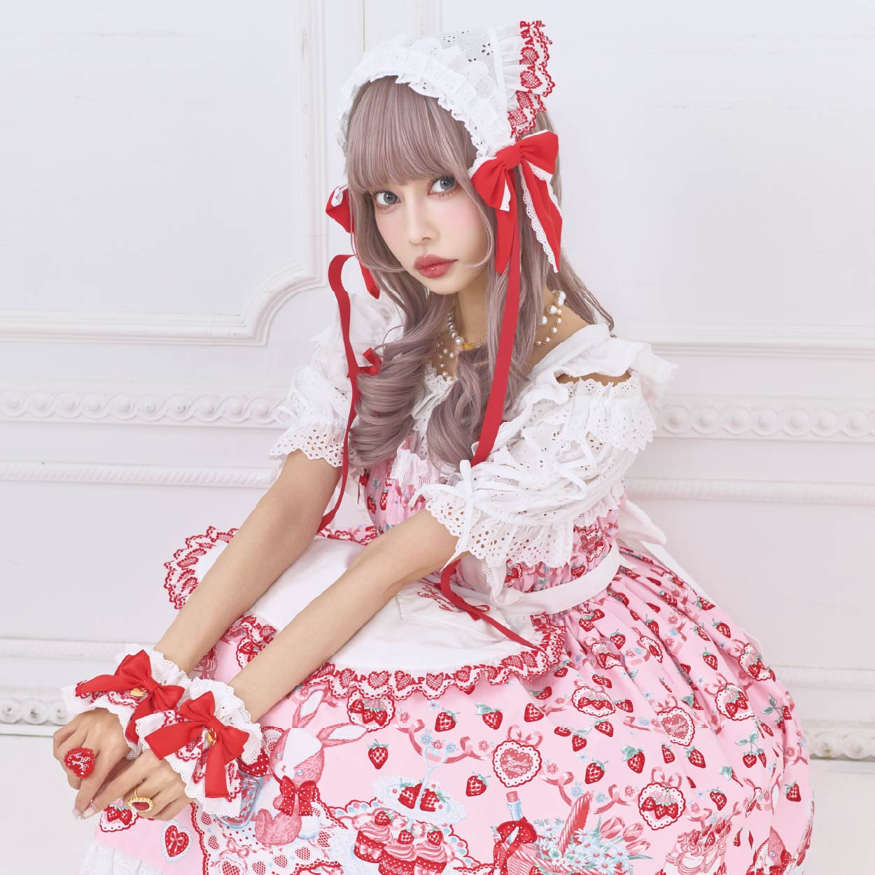 中古 匿配 初期レア Angelic Pretty AP 立ち襟シフォンフリルブラウス 