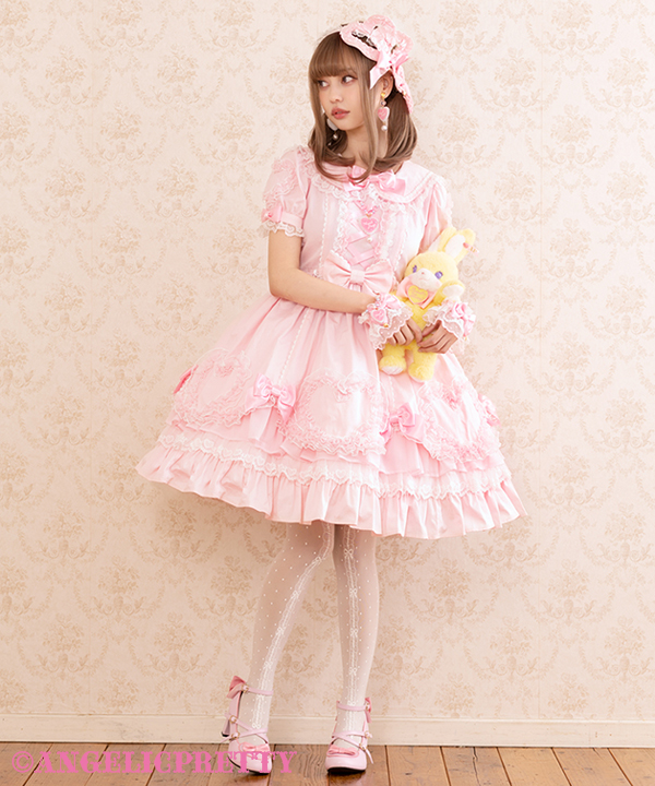 即納格安C144 Angelic Pretty アンジェリックプリティ茶色水玉ワンピース ワンピース