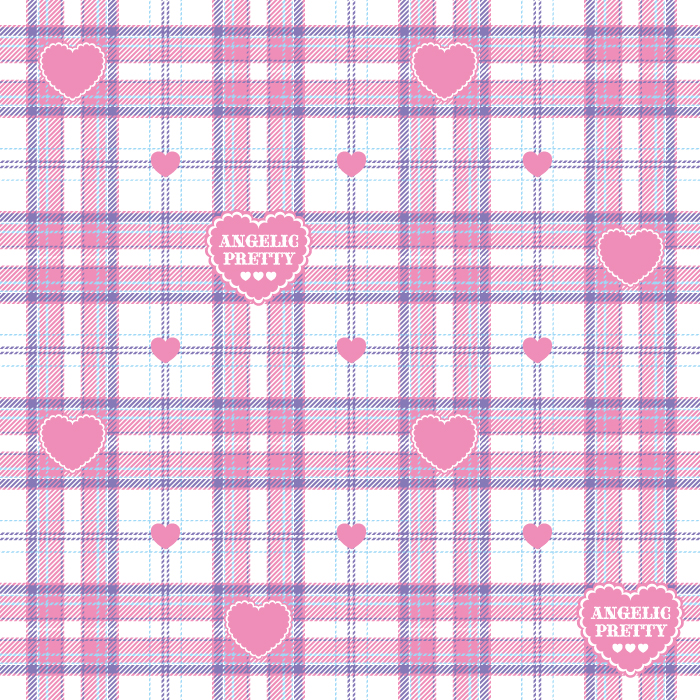 Angelic Pretty Sprinkle Heart Tartan シロ-