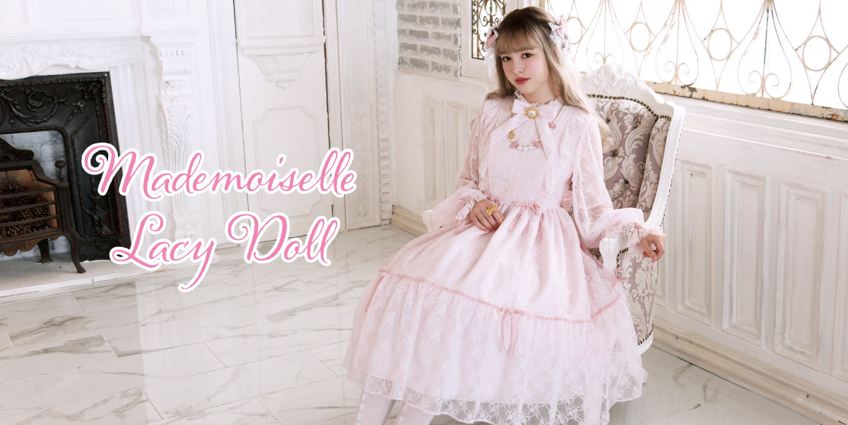 タグ付き新品Angelic Pretty ハート ワンピース カチューシャ 水色