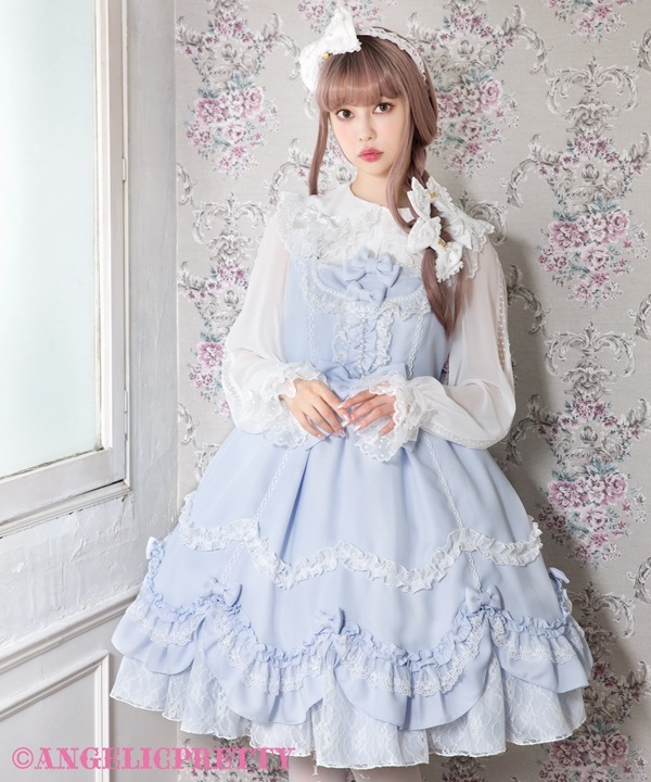 正規品/新品 Prettyフリルジャンパースカートu0026カチューシャ＊Angelic Pretty | artfive.co.jp