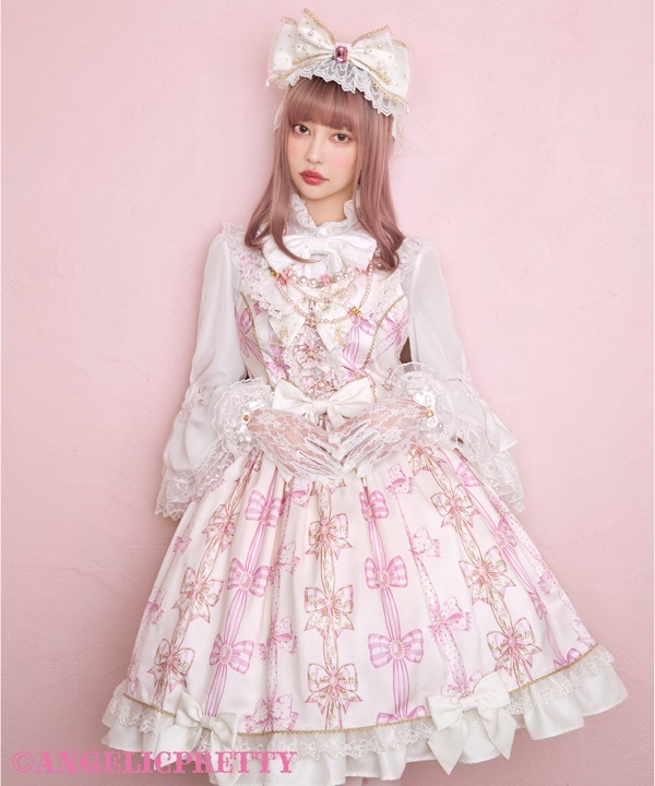 ひざ丈ワンピースangelic pretty ジャンパースカート ピンク - ひざ丈ワンピース