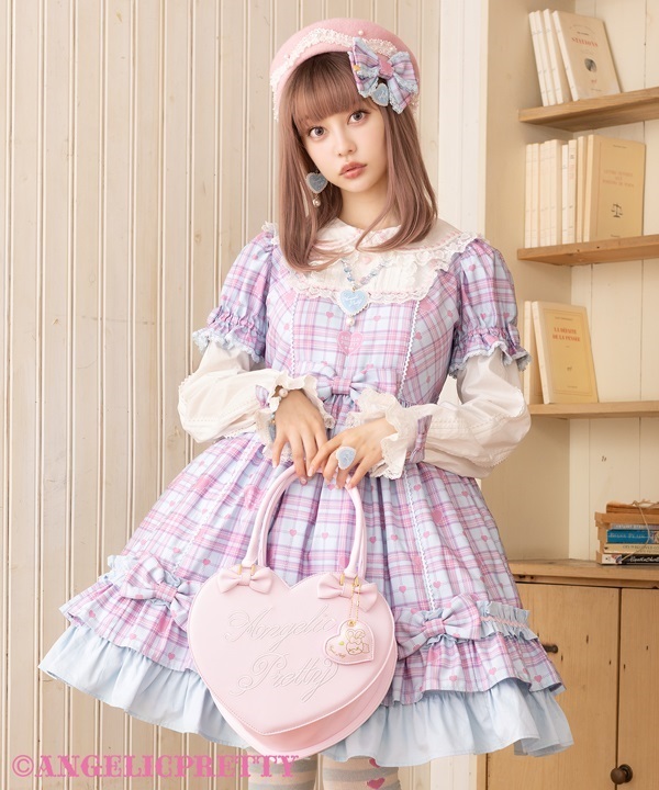 Angelic Pretty Sprinkle Heart Tartan シロ-