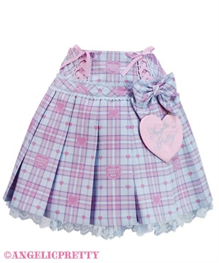 Sprinkle Heart Tartan ワンピース リボンクリップセット