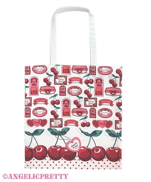 Cherry Jam Labelトートバッグ(シロ)