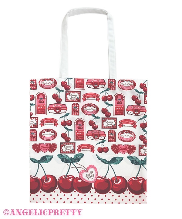 Cherry Jam Labelトートバッグ(シロ)