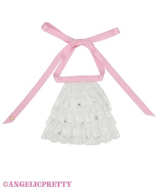 ミルフィーユレースジャボリボンタイ(シロ×ピンク)