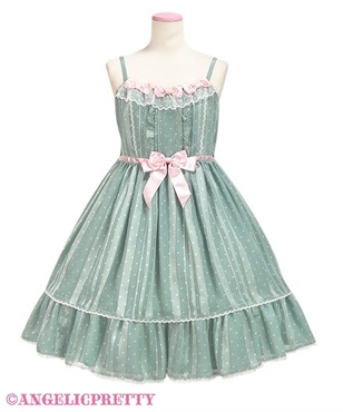 Sweet Dotシフォンジャンパースカート(ミント)