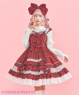 Sweetフリルジャンパースカート（タータン）