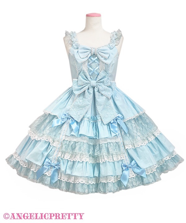 Romantic Ribbonジャンパースカート(サックス)