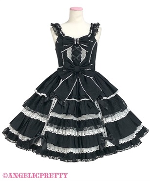 Romantic Ribbonジャンパースカート(クロ)