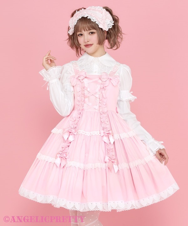 肩リボンジャンパースカート
