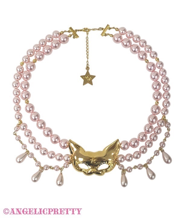 Masquerade Catチョーカー(ゴールド×ピンク)