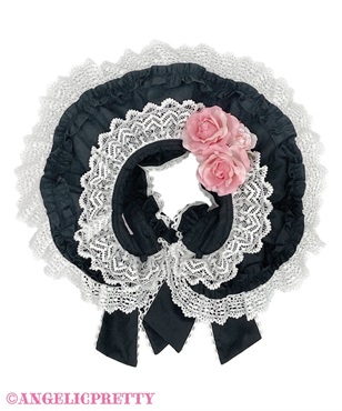 Antique Frill Dollブリム付カチューシャ(クロ)