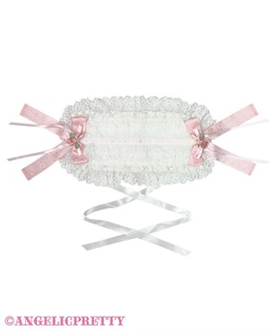 ふわふわLacyヘッドドレス(シロ×ピンク)