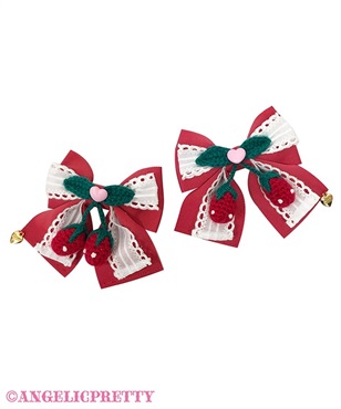 Decoration StrawberryリボンクリップSet(アカ)