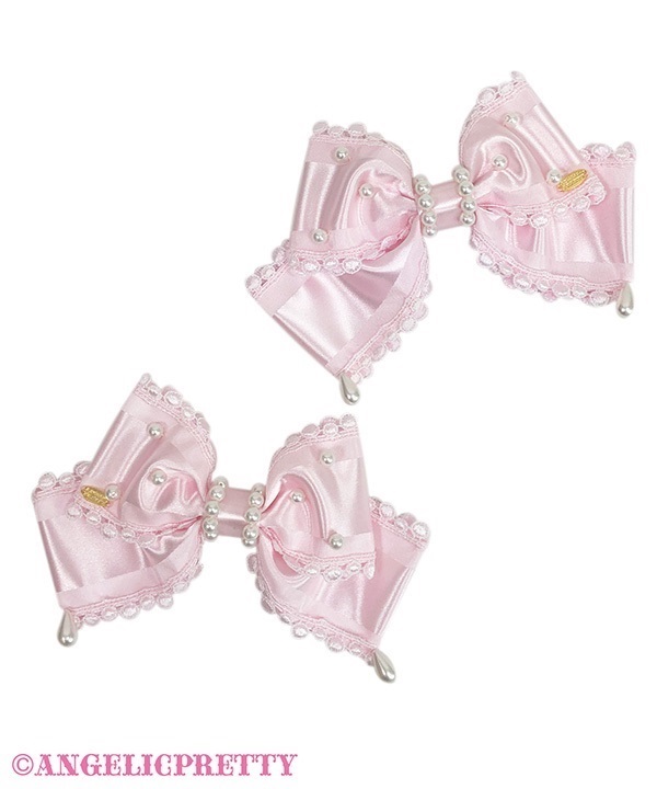 angelic pretty shiny princessリボンクリップピンク Shiny Princess Ribbon Clip Set by Angelic Pretty