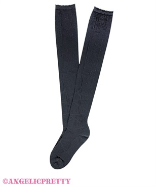 Sheerトゥシューズ風オーバーニー(クロ)