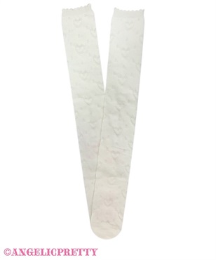 ふわふわハートオーバーニー(シロ)