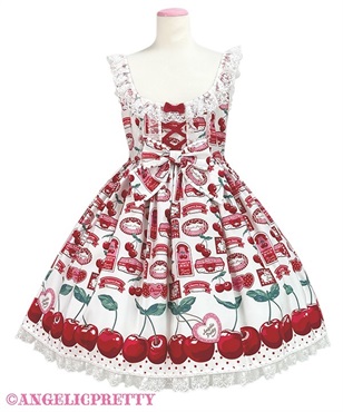 Cherry Jam Labelジャンパースカート(シロ)