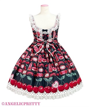Cherry Jam Labelジャンパースカート(クロ)