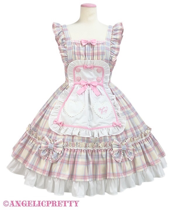 Sugaryタータンチェックジャンパースカート(アイボリー)