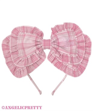 Sugaryタータンチェックカチューシャ(ピンク)