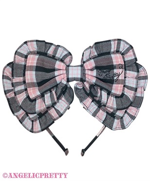 Sugaryタータンチェックカチューシャ(クロ)
