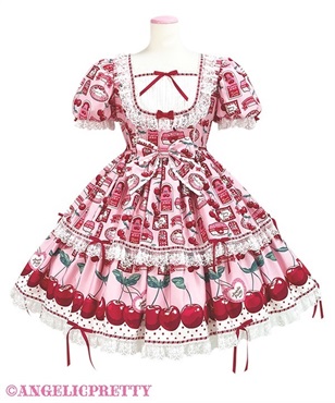Cherry Jam Labelワンピース(ピンク)