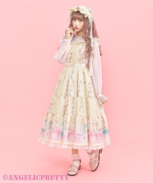 夢見るTiny Bearエプロン風ティアードスカート