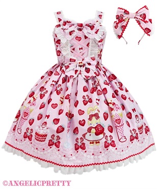 Lyrical Bunny ParlorジャンパースカートSet(ピンク)