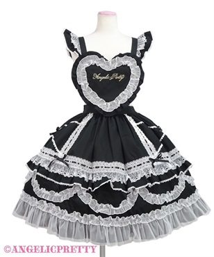Heart胸あて付スカート(クロ)