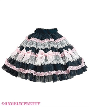 ふわふわRibbon Dollスカート(クロ×ピンク)