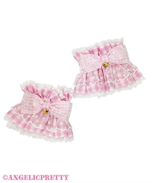 ギンガムチェックロゴリボンお袖とめ