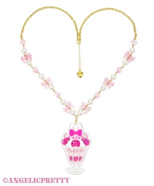 Bunny Ribbon Parfaiteriaネックレス(ピンク)