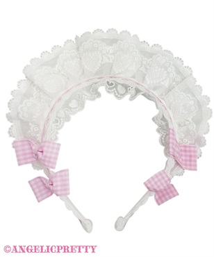 FancyフリルCafeカチューシャ(ピンク)