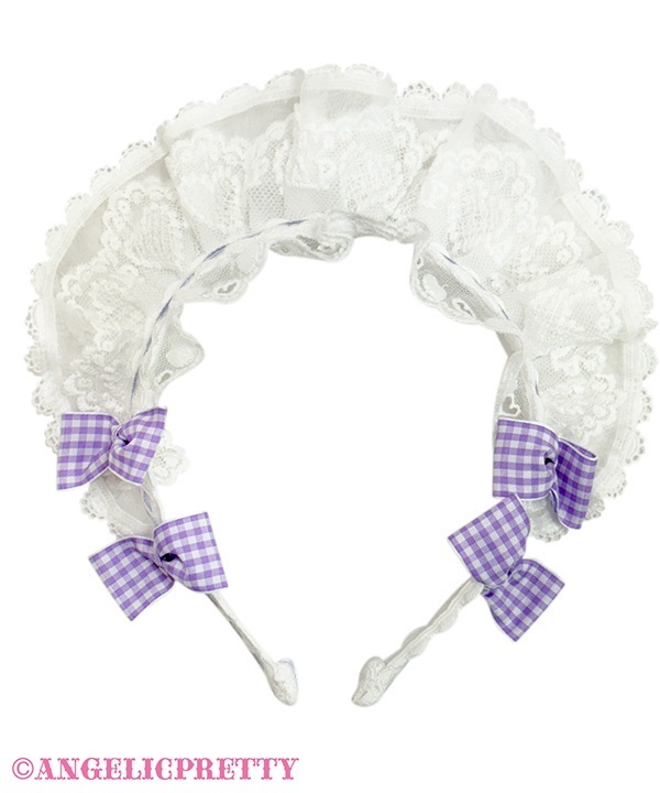 FancyフリルCafeカチューシャ(ラベンダー)