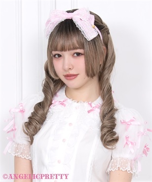 ギンガムチェックロゴリボンカチューシャ