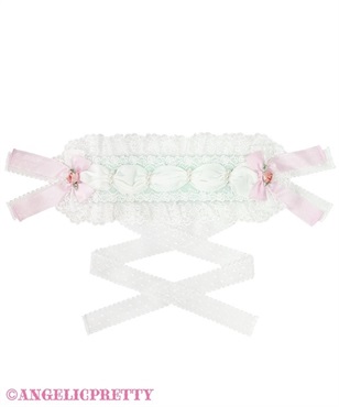 Cream Roseヘッドドレス(ミント)