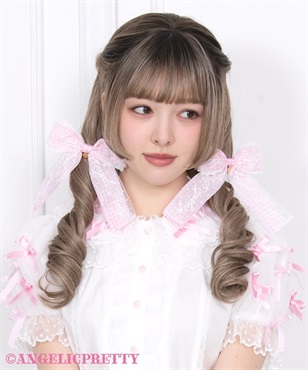 ギンガムチェックロゴリボンクリップSet