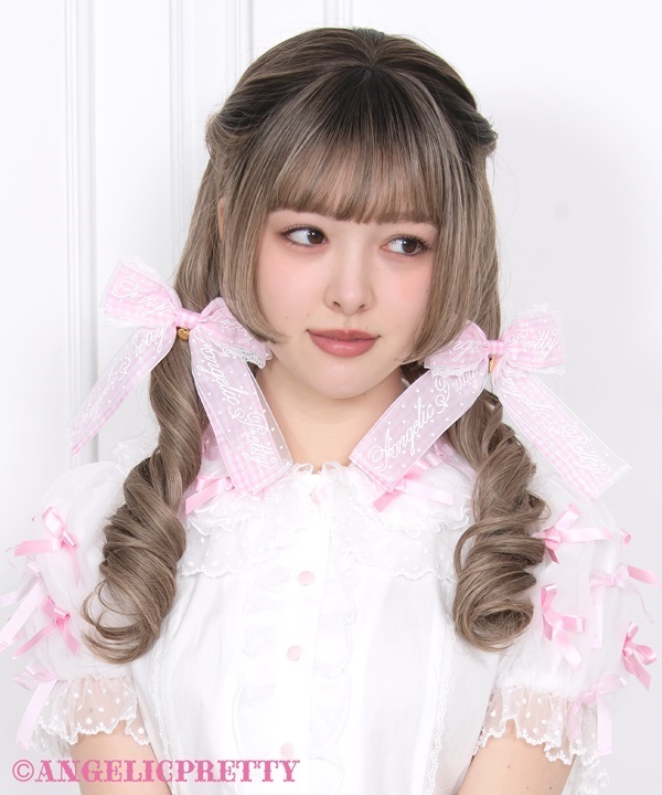 ギンガムチェックロゴリボンクリップSet