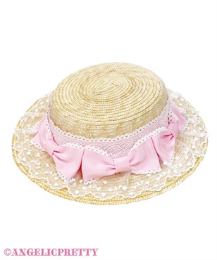 アラカルトリボンストローHat(ピンク)