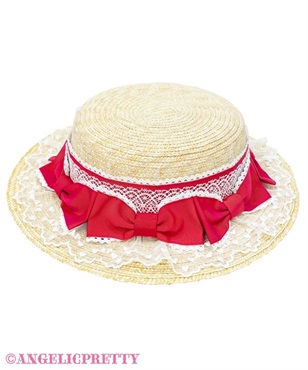 アラカルトリボンストローHat(アカ)