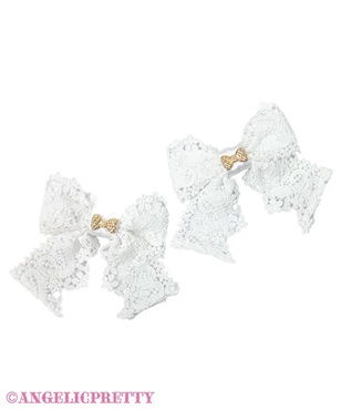ElegantリボンクリップSet(シロ)