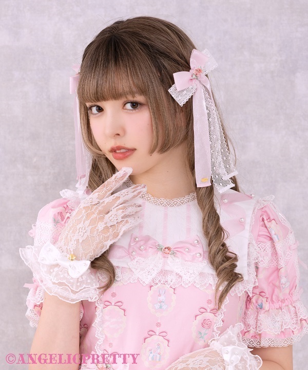 Cream RoseリボンクリップSet