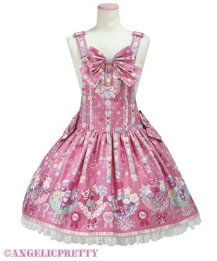 Sweet Candy Bouquetサロペット(濃ピンク)