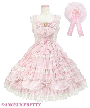 Sweet Tiara PrincessジャンパースカートSet(ピンク)