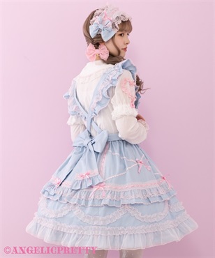 売り最安価格 Angelic Pretty Heart胸あて付スカートとカチューシャ2点